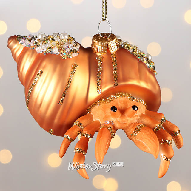 Елочная игрушка Краб Орси 12 см в подарочной коробке, стекло Winter Deco