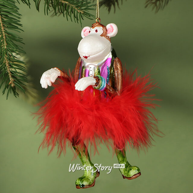 Елочная игрушка Мартышка Мэгги - Гламурная Кокетка 15 см Winter Deco