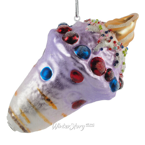 Стеклянная елочная игрушка Мороженое - Berry Sweetness 13 см, подвеска Winter Deco
