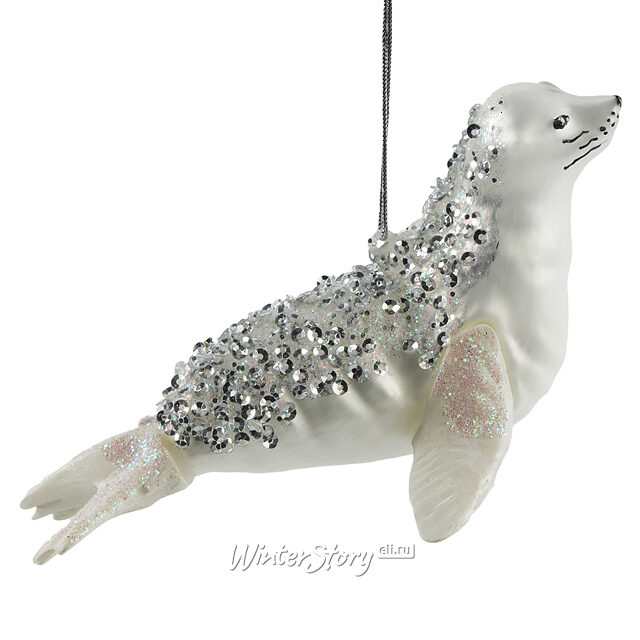 Елочная игрушка Морской Лев Хьюго 15 см, подвеска, стекло Winter Deco