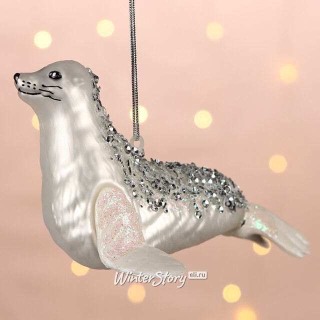 Елочная игрушка Морской Лев Хьюго 15 см, подвеска, стекло Winter Deco