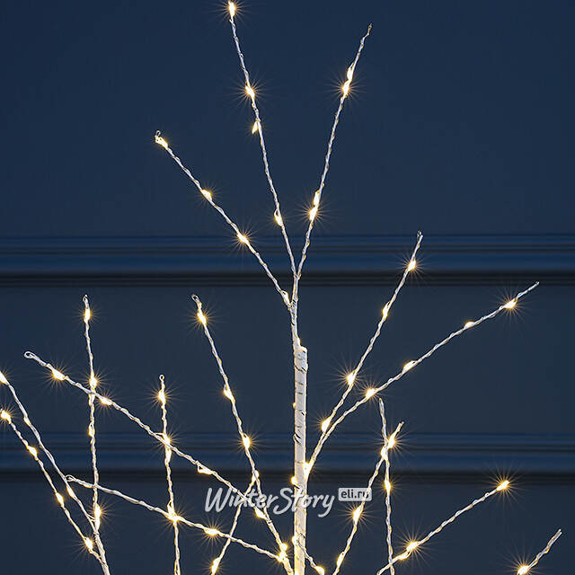 Светодиодное дерево Березка Balbeggi заснеженное 120 см, 300 теплых белых LED ламп, IP44 Winter Deco