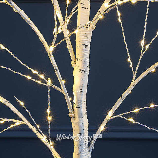 Светодиодное дерево Березка Balbeggi заснеженное 120 см, 300 теплых белых LED ламп, IP44 Winter Deco