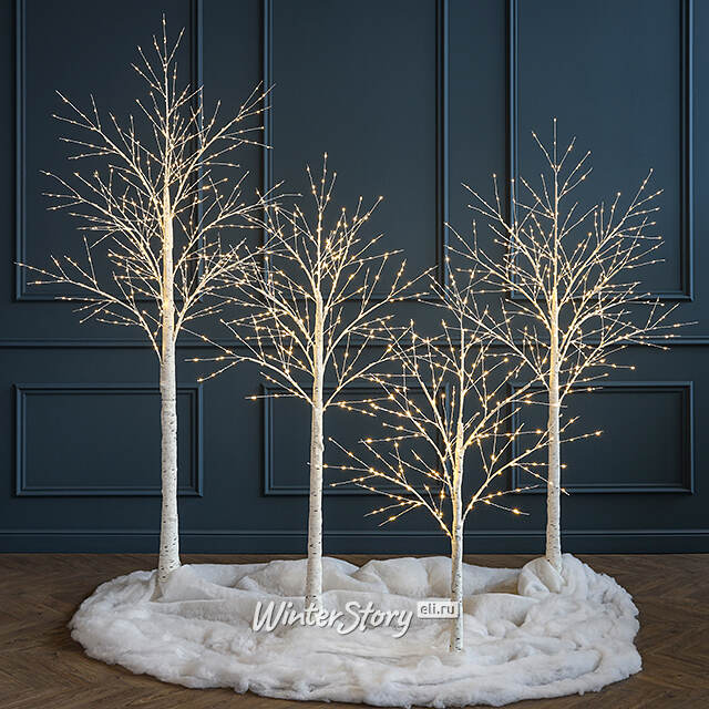 Светодиодное дерево Березка Balbeggi заснеженное 120 см, 300 теплых белых LED ламп, IP44 Winter Deco