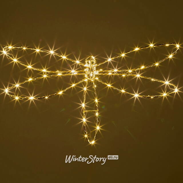 Плоское светодиодное украшение Стрекоза 50 см, 70 теплых белых LED ламп, IP44 Winter Deco