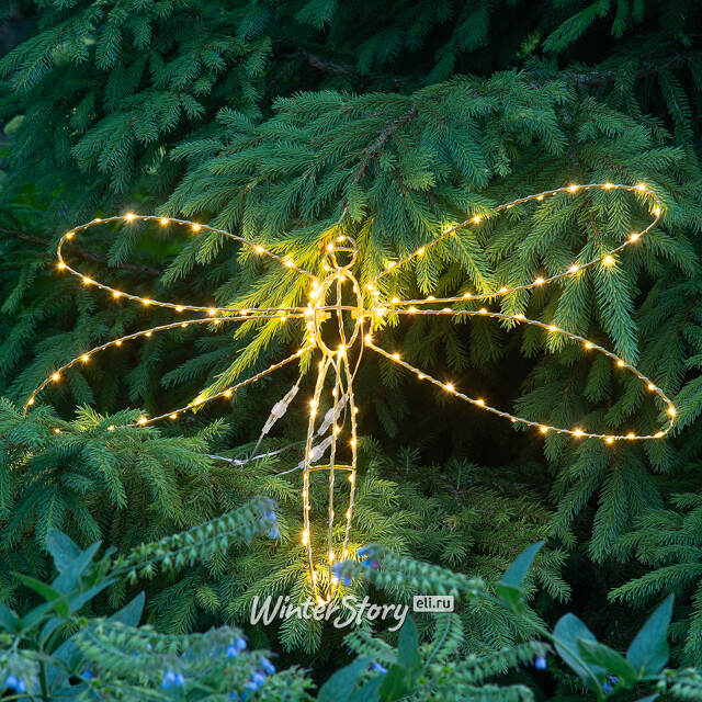 Плоское светодиодное украшение Стрекоза 80 см, 126 теплых белых LED ламп, IP44 Winter Deco