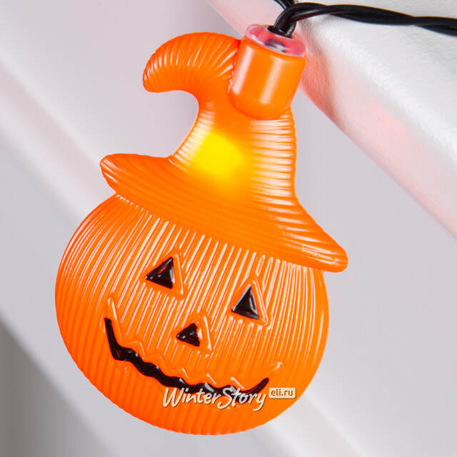 Светодиодная гирлянда на батарейках Halloween - Тыква Джин 3.80 м, 20 желтых LED ламп Winter Deco