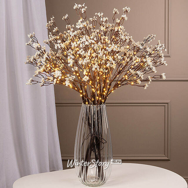 Набор светодиодных веточек Гипсофила Bonhill 80 см, 45 теплых белых микро LED ламп, 3 шт, IP44 Winter Deco