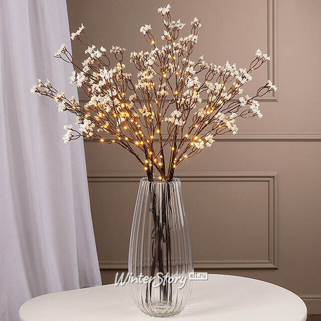 Набор светодиодных веточек Гипсофила Bonhill 80 см, 45 теплых белых микро LED ламп, 3 шт, IP44 Winter Deco
