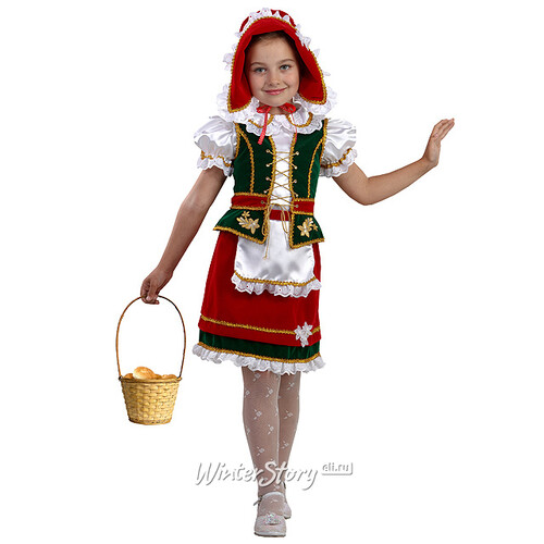 Карнавальный костюм Красная Шапочка, рост 134 см Батик