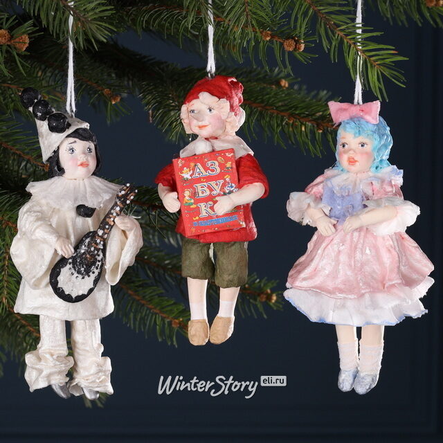 Набор ватных елочных игрушек Буратино - Куклы Карабаса 12-13 см, 3 шт, подвеска Winter Deco