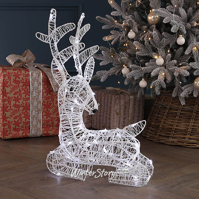 Светодиодная фигура Олень Тоннер 48 см, 40 холодных белых LED ламп, IP44 Winter Deco