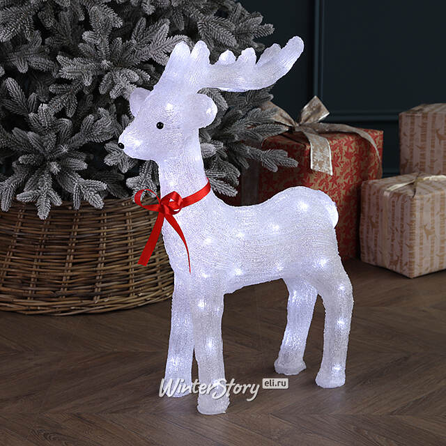 Светодиодная фигура Олень Винди 64 см, 60 холодных белых LED ламп, IP44 Winter Deco