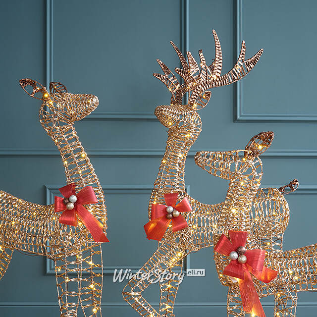 Светодиодная фигура Рождественские Олени 92-152 см, 3 шт, 230 теплых белых LED ламп, IP44 Winter Deco