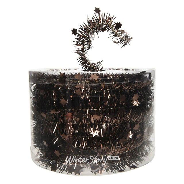 Мишура Звездная 7 м*35 мм шоколадная Kaemingk