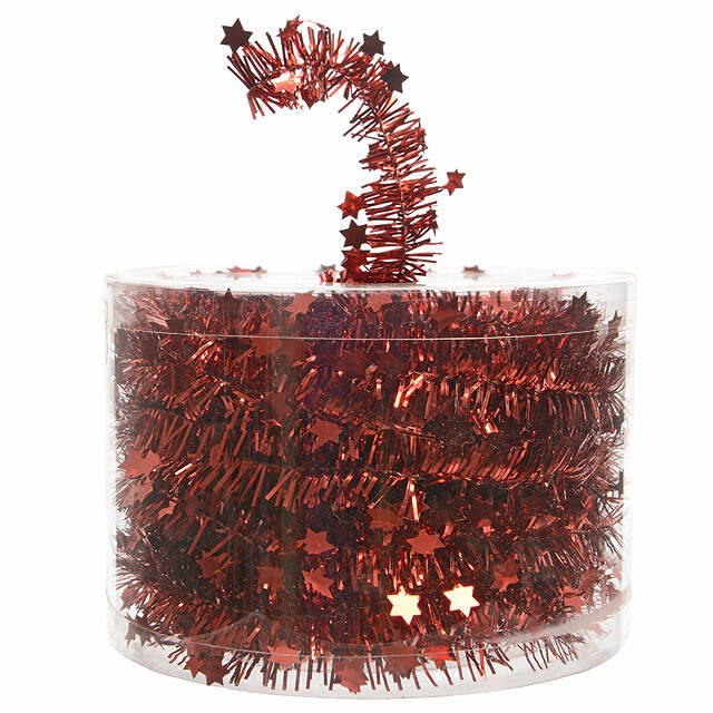 Мишура Звездная 7 м*35 мм красная Kaemingk