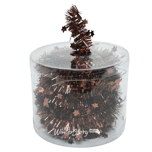 Мишура Звездная 7 м*35 мм шоколадный трюфель Kaemingk