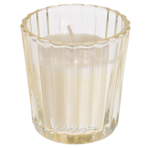 Свеча в стакане Ингрид 6 см кремовая, стекло Koopman