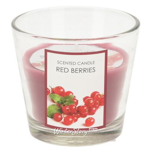 Ароматическая свеча Red Berries 8 см, в стеклянном стакане Koopman