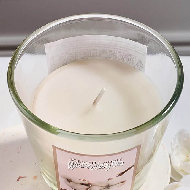 Ароматическая свеча Fresh Cotton 8 см, в стеклянном стакане Koopman