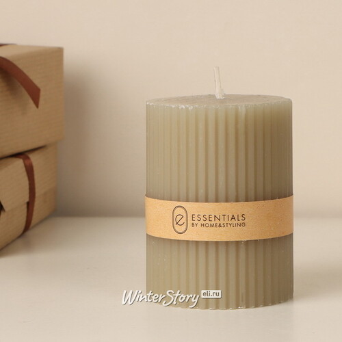 Декоративная свеча Эстри 8*6 см серо-бежевая Koopman