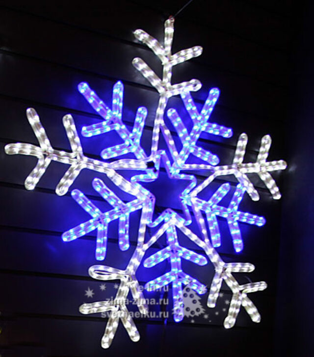 Снежинка светодиодная, уличная, 71x67cm, бело синий, IP44 BEAUTY LED