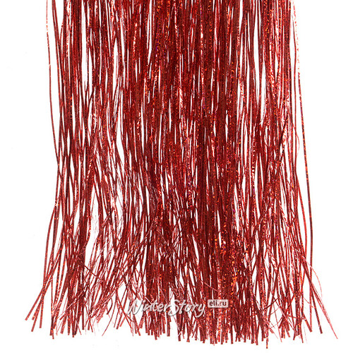 Дождик голографический гофрированный 50*40 см красный Kaemingk