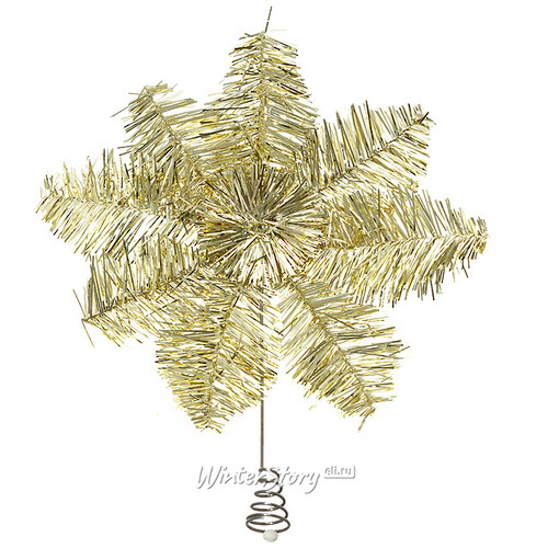 Верхушка Рождественский Цветок 24 см золотая Kaemingk