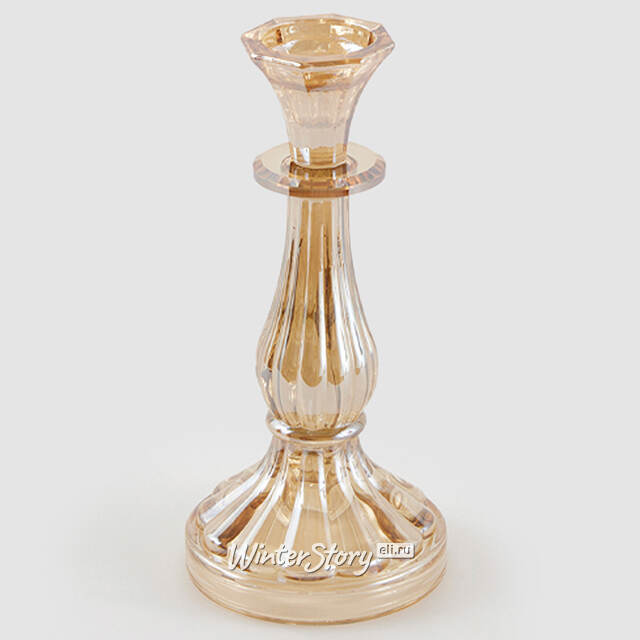 Декоративный подсвечник-канделябр на 1 свечу Cristallerie 21 см шампань EDG