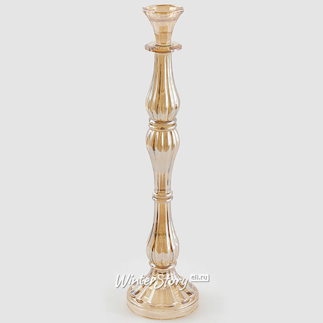 Декоративный подсвечник-канделябр на 1 свечу Cristallerie 41 см шампань EDG