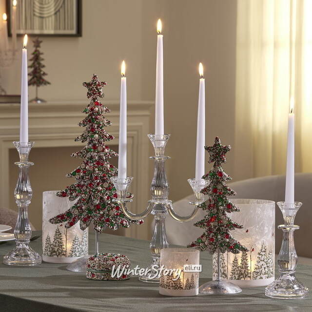 Декоративный подсвечник-канделябр на 1 свечу Cristallerie 31 см EDG