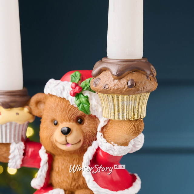 Новогодняя фигурка-подсвечник Медвежата: Веселое Рождество 25 см EDG