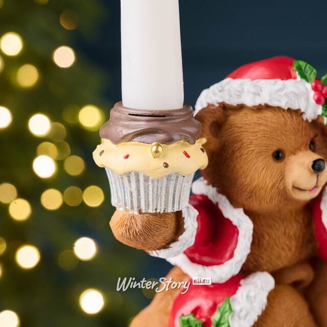 Новогодняя фигурка-подсвечник Медвежата: Веселое Рождество 25 см EDG