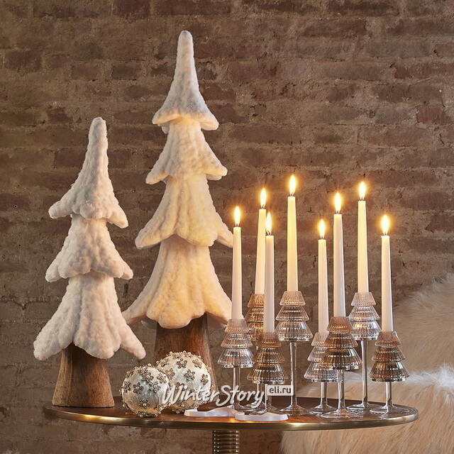 Стеклянный подсвечник Елка - Cascata Di Luce 19 см серебряный EDG