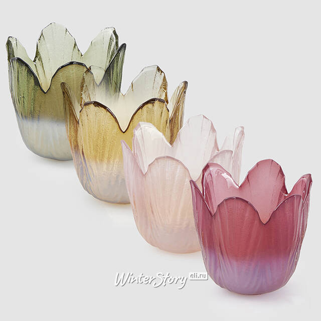 Стеклянные подсвечники Bellflower 8 см, 4 шт EDG