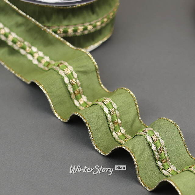 Декоративная лента Bella Olive: Classico 1000*6 см Kaemingk