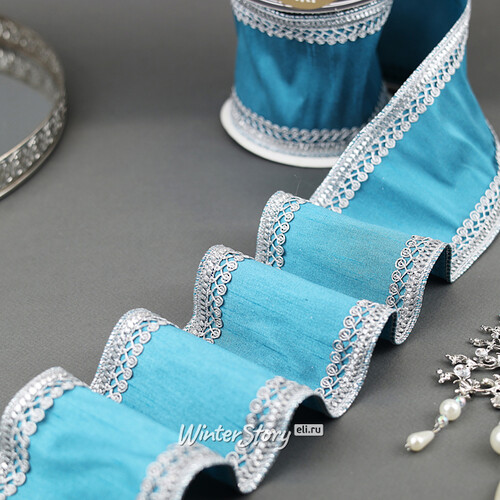 Декоративная лента Blue Blush: Кружево 500*10 см Kaemingk