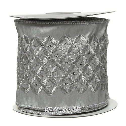 Декоративная лента Silver Windsor: Английское Шитье 500*10 см Kaemingk