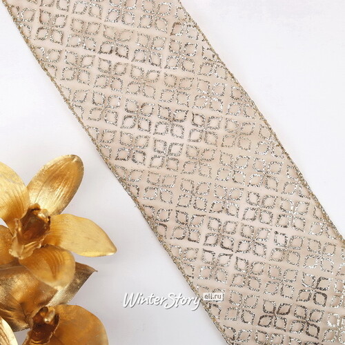 Декоративная лента Golden Haze: Геометрия 270*13 см Kaemingk