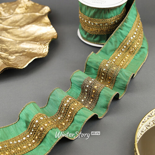 Декоративная лента Antique Green: Braccialetto 500*10 см Kaemingk