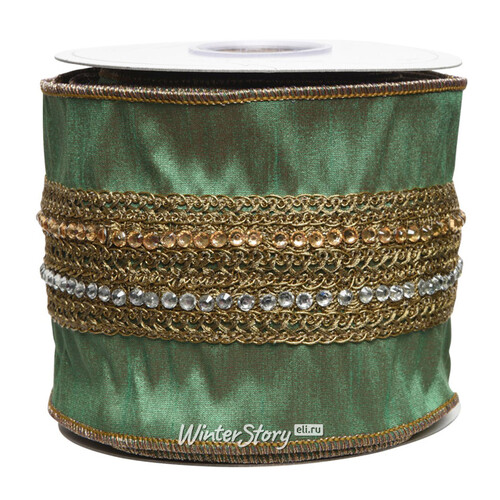 Декоративная лента Antique Green: Braccialetto 500*10 см Kaemingk