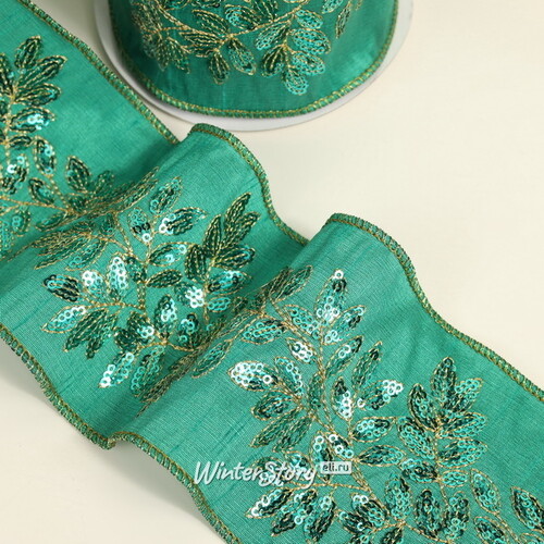 Декоративная лента Emerald Windsor: Искристая Ветвь 500*10 см Kaemingk