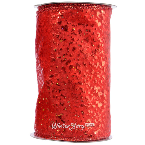 Декоративная лента Сияющие капли красная 270*13 см, органза Kaemingk