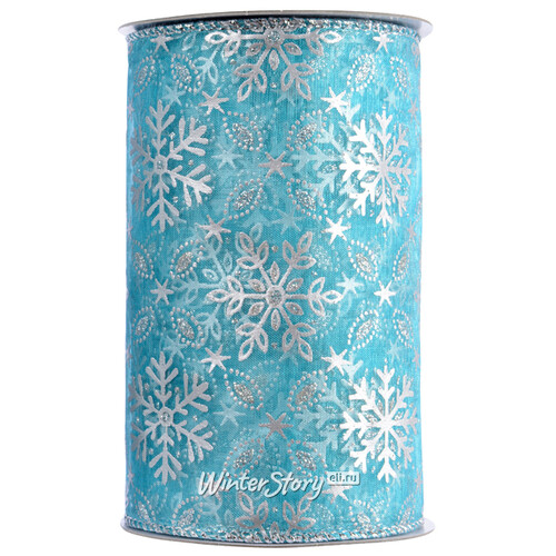 Декоративная лента Морозная живопись: Снежинки 270*13 см, органза Kaemingk