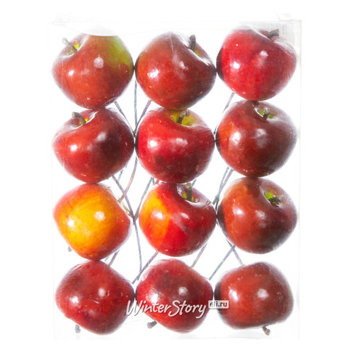 Декоративные яблоки Красные на проволоке 12 шт Hogewoning