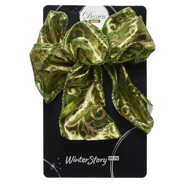 Бант для декора Bella Olive: Узоры 15*11 см Kaemingk