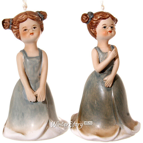 Елочная игрушка Девочка - Колокольчик, 8 см, подвеска ShiShi