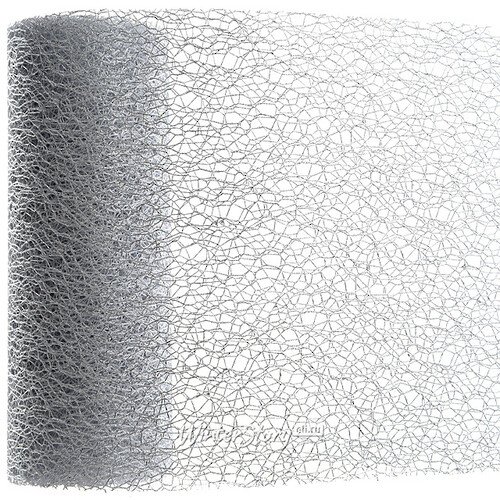 Декоративная лента Ажурная 200*15 см серебряная Kaemingk