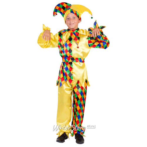 Карнавальный костюм Шут Карамболь, рост 134 см Батик