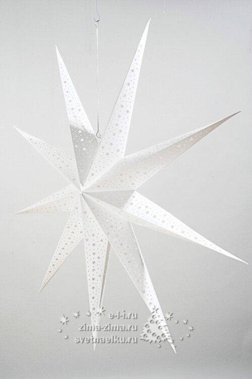 Объемная звезда из бумаги 120 см белая Kaemingk